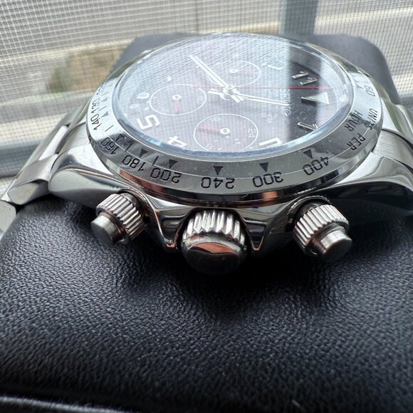 seiko mod custom red racing dial daytona chronograph watch - Picture 7 of 9